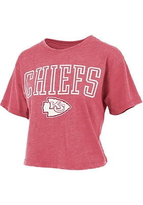 Kansas City Chiefs Womens Red Vintage Style Design Short Sleeve T-Shirt