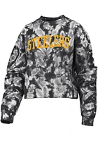 Pittsburgh Steelers Womens Black Cloud Dye Crew Sweatshirt