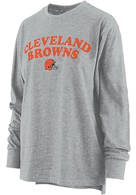 Cleveland Browns Womens Grey Arch Melange LS Tee