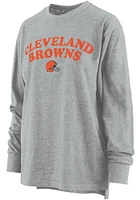Cleveland Browns Womens Grey Arch Melange LS Tee