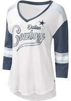 Dallas Cowboys Womens White Base Runner LS Tee