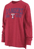 Texas Rangers Womens Red Melange LS Tee