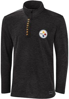 MSX by Michael Strahan Pittsburgh Steelers Mens Black IMPACT Long Sleeve Qtr Zip Pullover