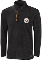 MSX by Michael Strahan Pittsburgh Steelers Mens Black IMPACT Long Sleeve Qtr Zip Pullover