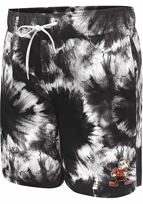 Cleveland Browns Mens Black SPLASH VOLLEY Swim Trunks
