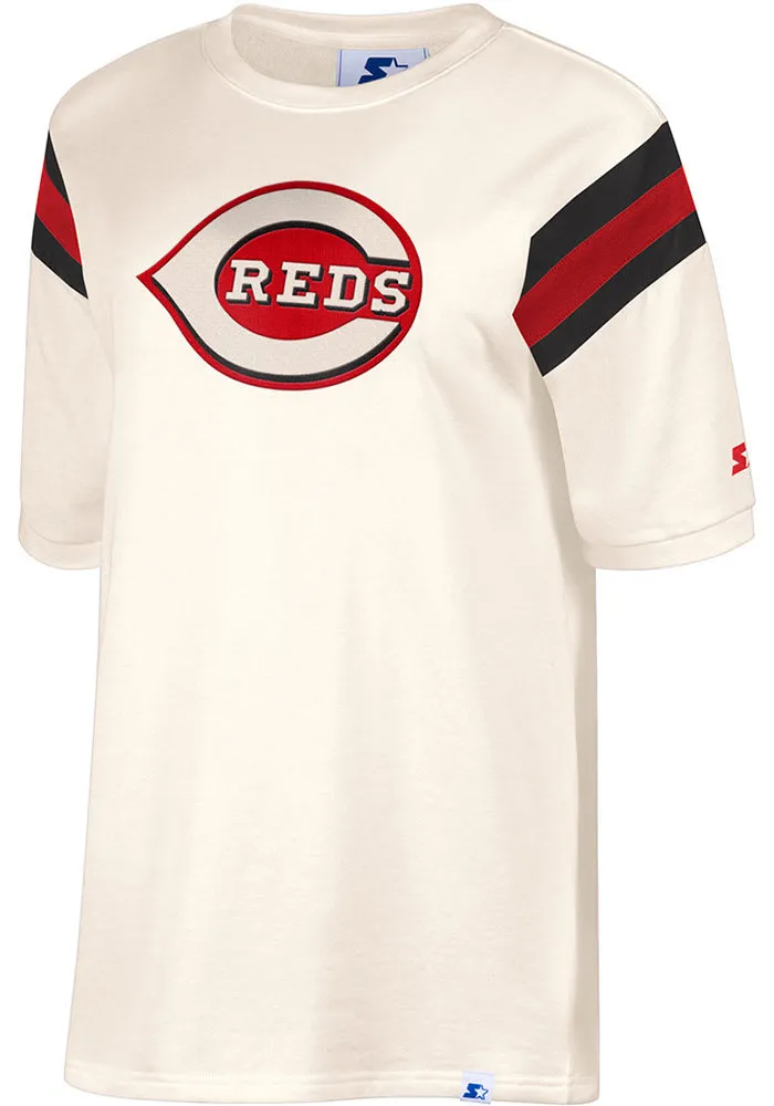 Cincinnati Reds Womens White Double Team Short Sleeve T-Shirt