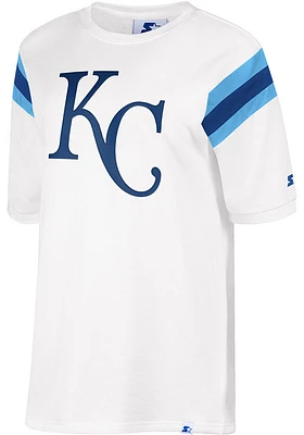 Kansas City Royals Womens White Double Team Short Sleeve T-Shirt