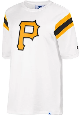 Pittsburgh Pirates Womens White Double Team Short Sleeve T-Shirt