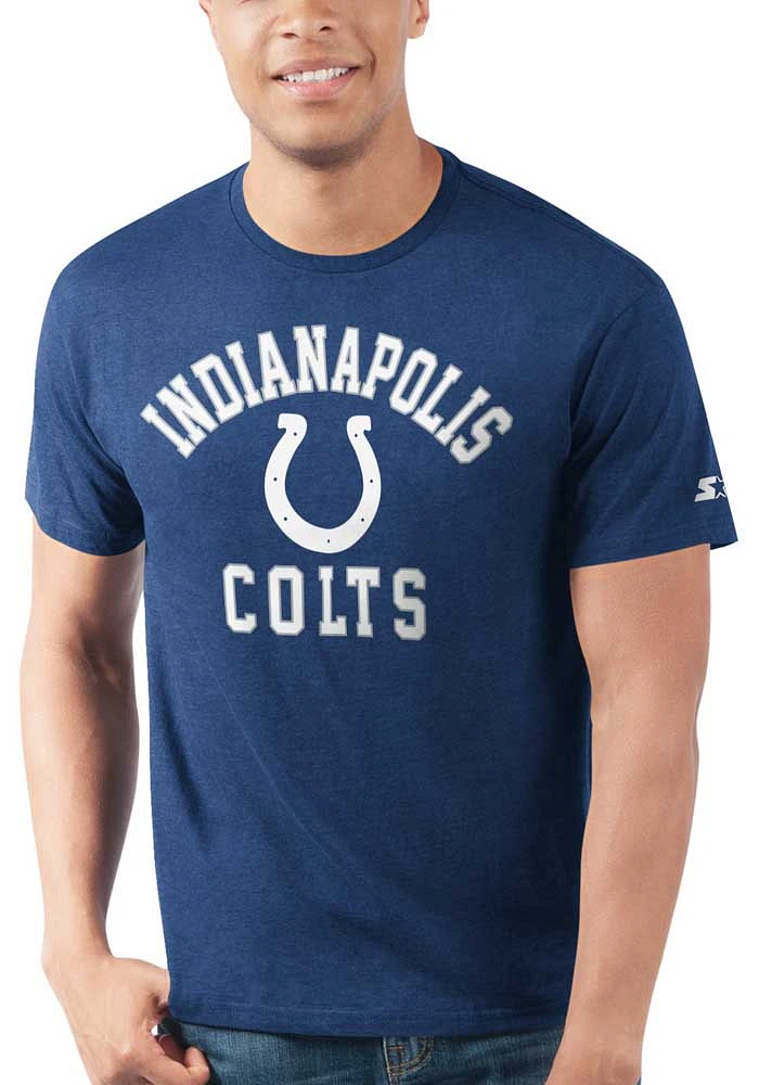 Starter Indianapolis Colts Blue Arch Name Design Short Sleeve T Shirt