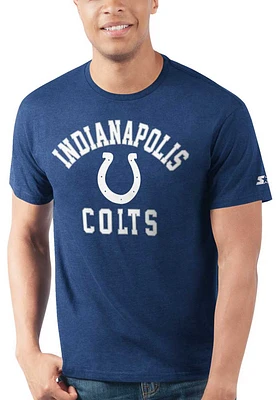 Starter Indianapolis Colts Blue Arch Name Design Short Sleeve T Shirt