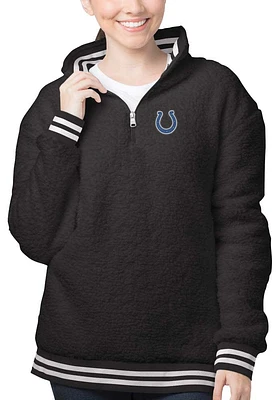 Indianapolis Colts Womens Black Play Action Qtr Zip