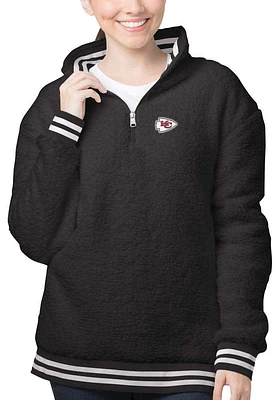 Kansas City Chiefs Womens Black Play Action Qtr Zip