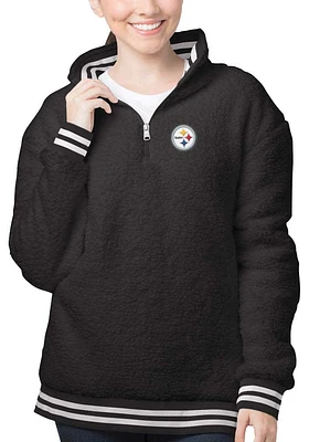 Pittsburgh Steelers Womens Black Play Action Qtr Zip