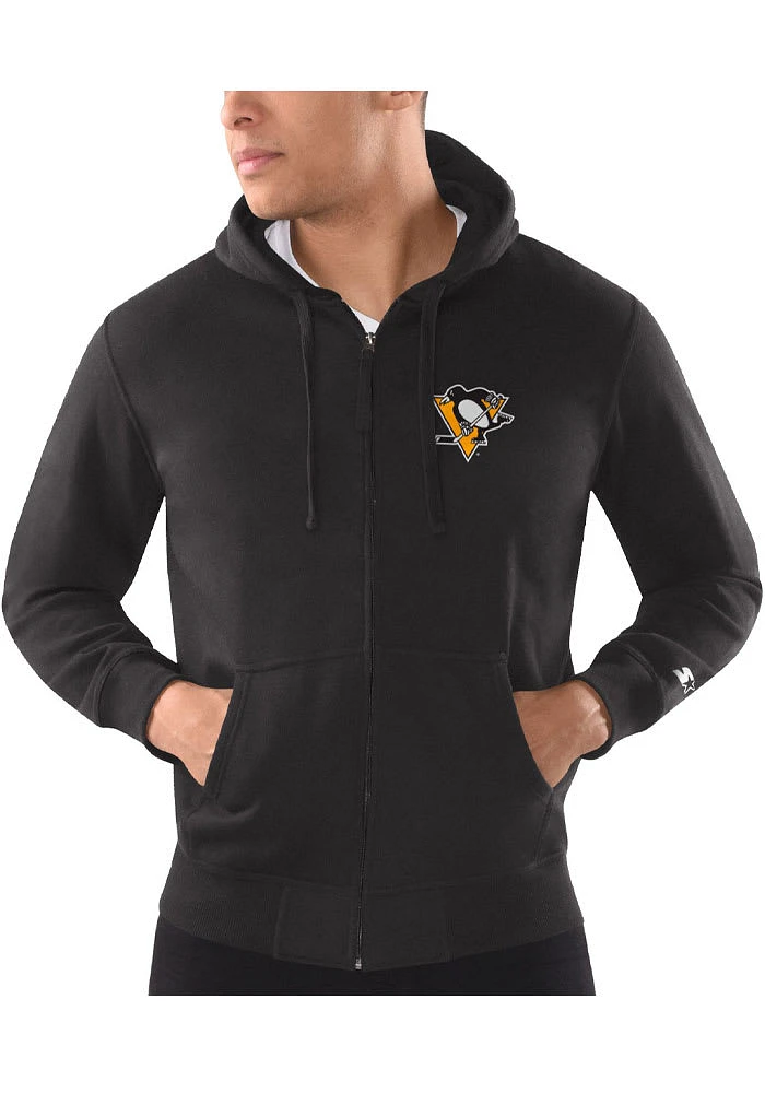 Starter Pittsburgh Penguins Mens Black POST SEASON Long Sleeve Full Zip Jacket