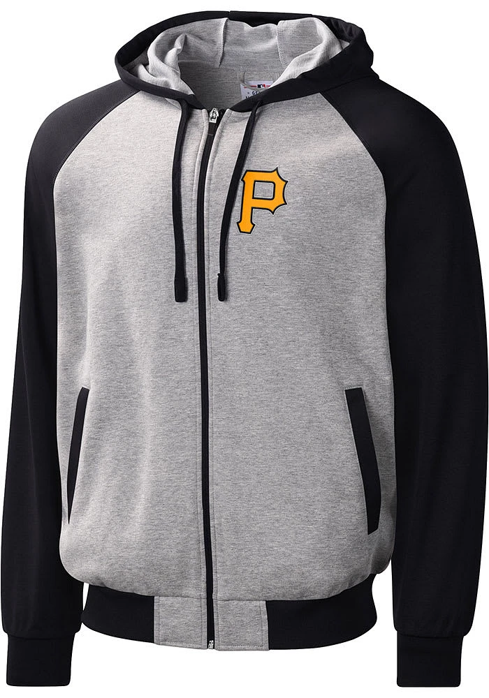 Pittsburgh Pirates Mens Grey SCRIMMAGE Long Sleeve Zip