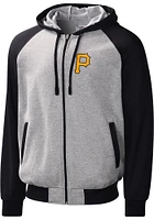 Pittsburgh Pirates Mens Grey SCRIMMAGE Long Sleeve Zip