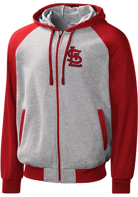 St Louis Cardinals Mens Grey SCRIMMAGE Long Sleeve Zip
