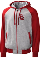St Louis Cardinals Mens Grey SCRIMMAGE Long Sleeve Zip
