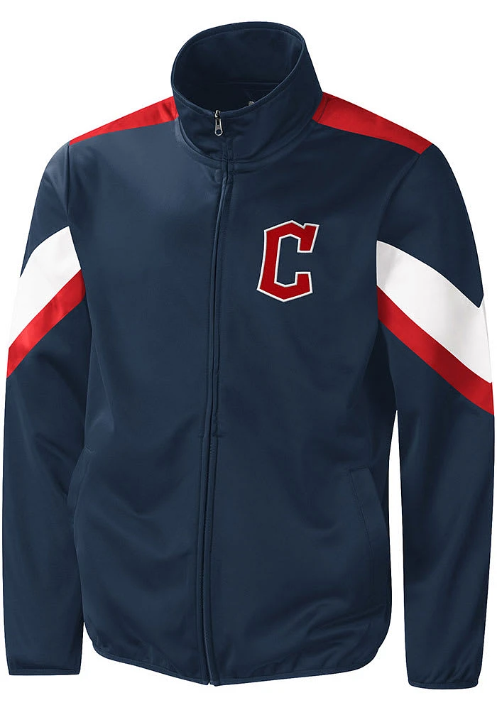Cleveland Guardians Mens Navy Blue EARNED RUN Track Jacket