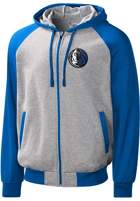 Dallas Mavericks Mens Grey SCRIMMAGE Long Sleeve Zip
