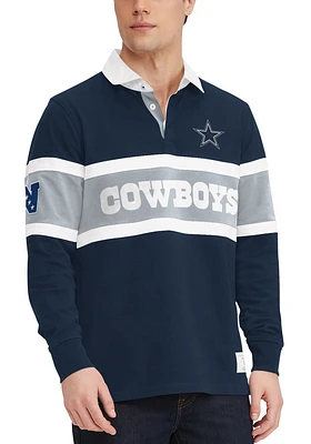 Dallas Cowboys Mens Navy Blue Martin Long Sleeve Polo Shirt