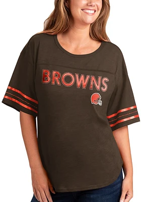 Cleveland Browns Womens Brown Extra Point Short Sleeve T-Shirt