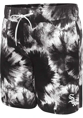 Chicago White Sox Mens Black Splash Volley Swim Trunks