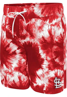 St Louis Cardinals Mens Red Splash Volley Swim Trunks
