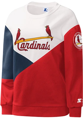 Starter St Louis Cardinals Womens White Shutout Crew Sweatshirt