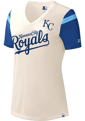 Starter Kansas City Royals Womens White Kick Start Short Sleeve T-Shirt