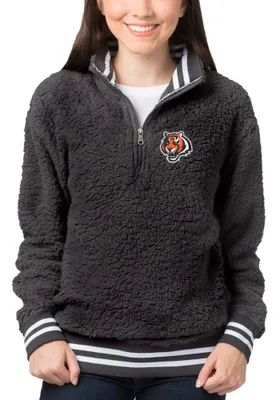 Cincinnati Bengals Womens Charcoal Play Action Qtr Zip