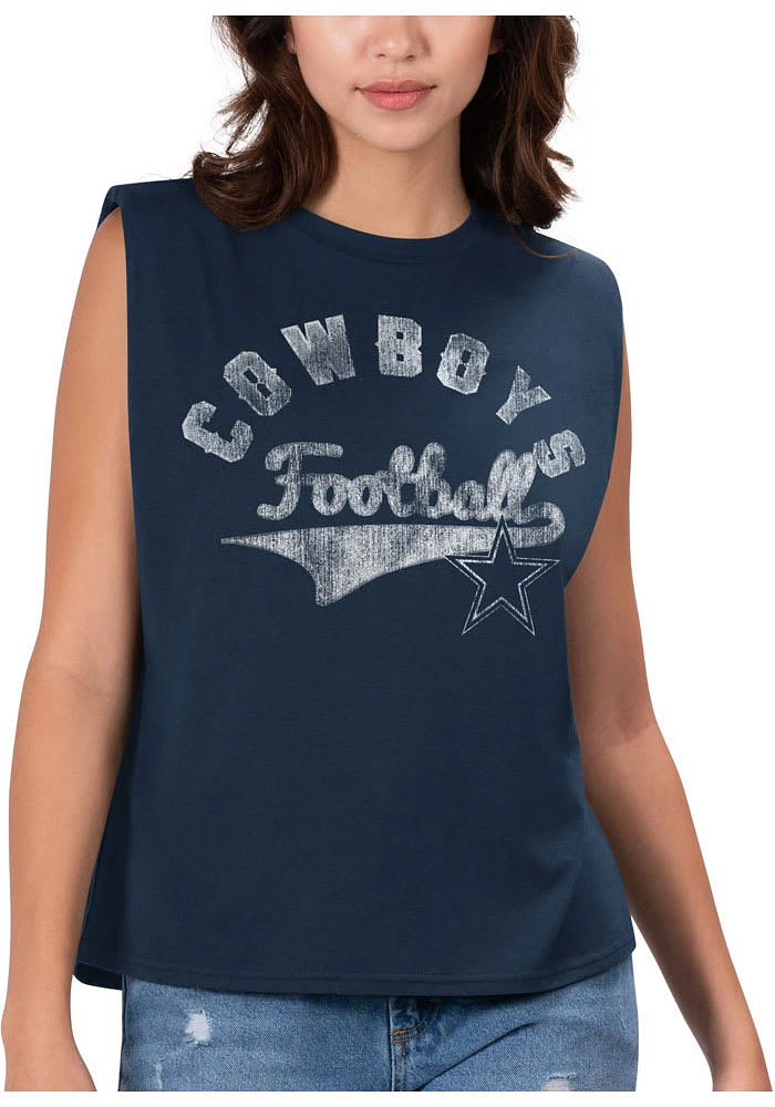 Dallas Cowboys Womens Navy Blue Field Goal Tank Top