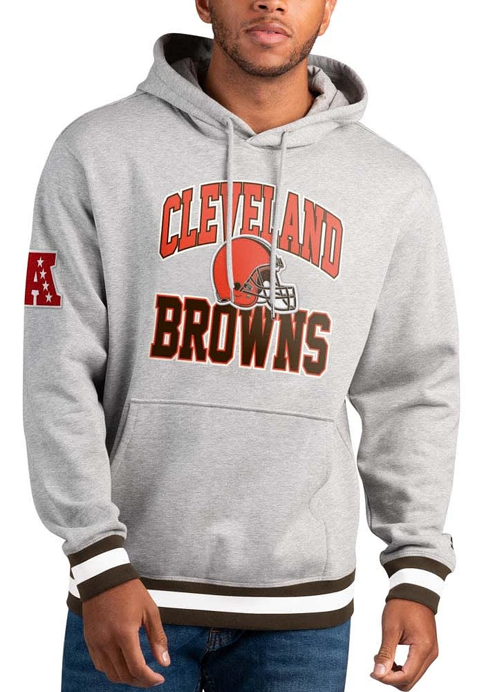 Starter Cleveland Browns Mens Grey SNAP Long Sleeve Hoodie