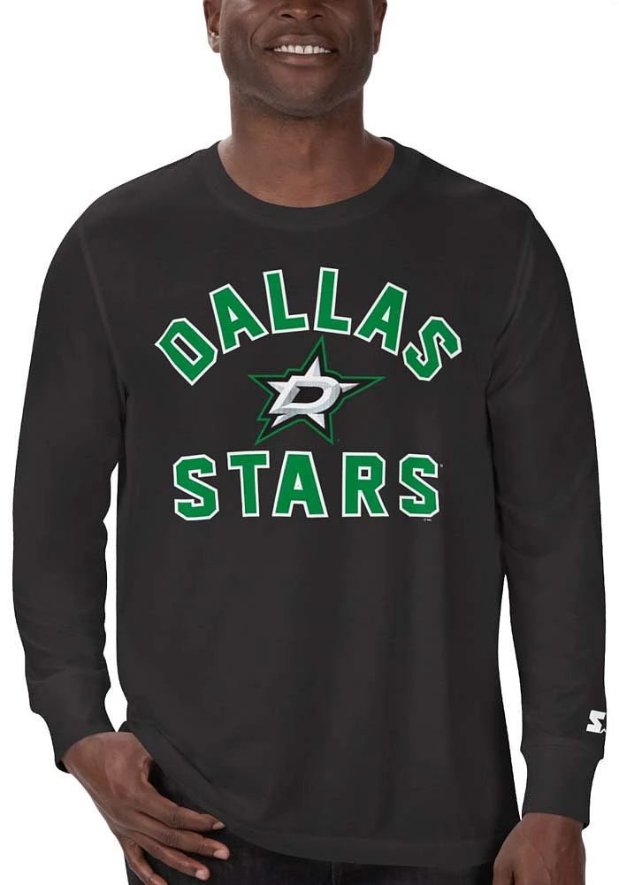 Starter Dallas Stars Black Half Time Long Sleeve T Shirt
