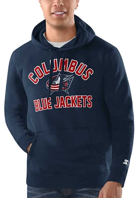 Starter Columbus Blue Jackets Mens Navy Classic Long Sleeve Hoodie