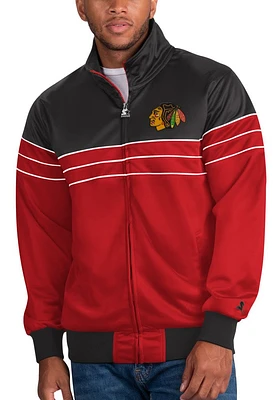 Starter Chicago Blackhawks Mens Red The Prime Time Track Jacket