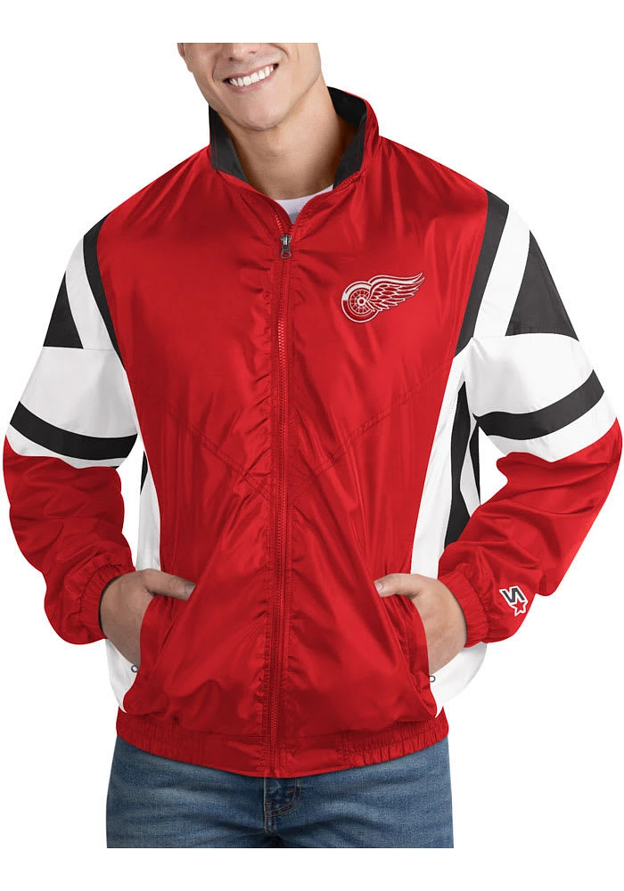 Starter Detroit Red Wings Mens The Kick Off Light Weight Jacket