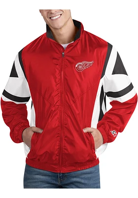 Starter Detroit Red Wings Mens The Kick Off Light Weight Jacket