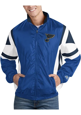 Starter St Louis Blues Mens Blue The Kick Off Light Weight Jacket