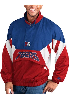 Starter Philadelphia 76ers Mens Blue The Power Play Pullover Jackets