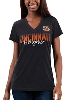 Cincinnati Bengals Womens Black Snap Short Sleeve T-Shirt