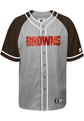 Starter Cleveland Browns Mens Grey TRAINING CAMP Baseball Jersey