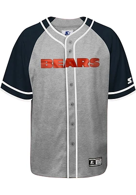 Starter Chicago Bears Mens Grey TRAINING CAMP Baseball Jersey