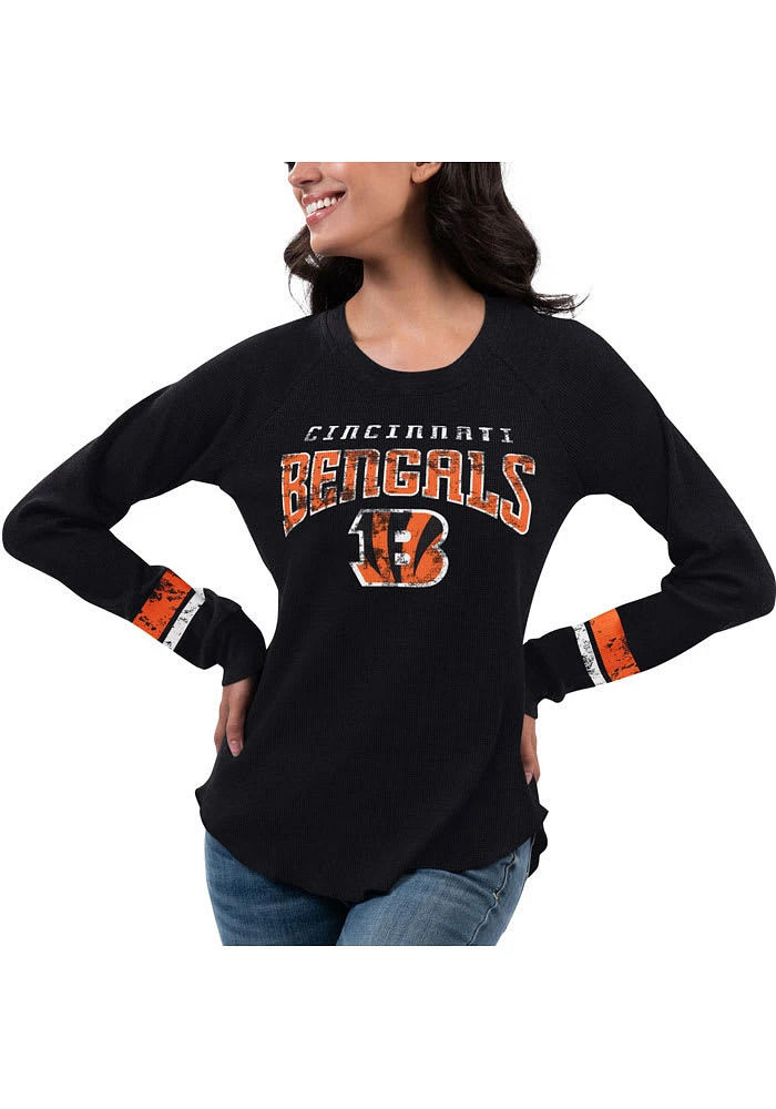 Cincinnati Bengals Womens Black Icy LS Tee