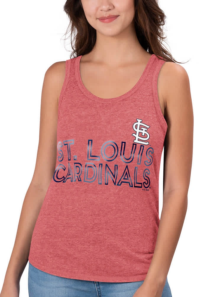 St Louis Cardinals Womens Red Playoff Style Tank Top