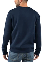 Starter Chicago Bears Mens Navy Blue ARCH NAME Long Sleeve Crew Sweatshirt