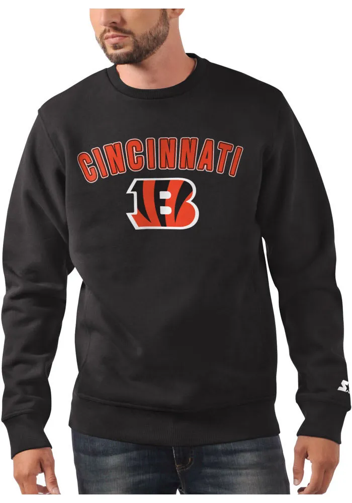 Starter Cincinnati Bengals Mens ARCH NAME Long Sleeve Crew Sweatshirt