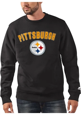 Starter Pittsburgh Steelers Mens ARCH NAME Long Sleeve Crew Sweatshirt