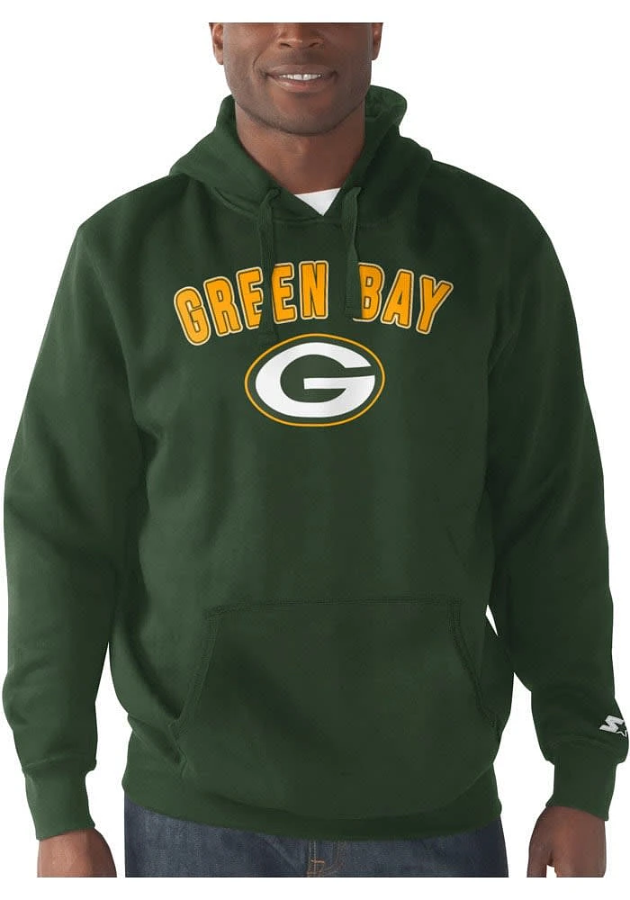 Starter Green Bay Packers Mens ARCH NAME Long Sleeve Hoodie