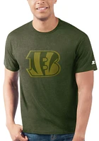 Starter Cincinnati Bengals Olive TONAL LOGO Short Sleeve T Shirt